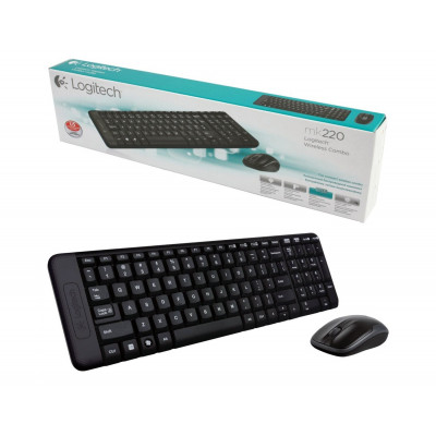 Logitech MK220 Wireless USB Keyboard + Wireless Mouse - Qwerty International (920-003161) 